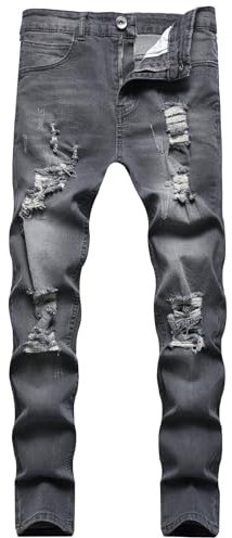 Generico Pantaloni Uomo Estivi Leggeri Taglie Forti Jeans Regular Elasticizzati Slim Pantaloni Lavoro Cotone Push Up