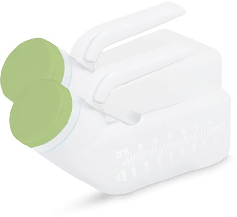 ViraCare 2 x Male Urinal Bottle 1000ml | Pee Bottles For Men | Spill-Proof & Glow in The Dark Lid | Pee Containers for Bedridden And Elderly | Secure Cap & Measuring Scale | (1 Pack of 2)