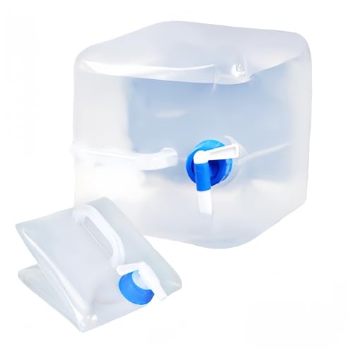 Granmagazz 10 litros de agua plegable, contenedor de agua plegable con boquilla, bidones para agua con asa portátil para viajes, camping, picnic