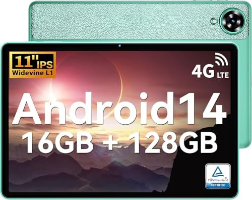 OUKITEL OT11 Tablet Android 14, 2024 Neueste Tablet 11 Zoll,16GB RAM+128GB ROM/1TB TF, 5G WIFI丨Widevine L1丨GMS丨8000mAh丨13+5MP丨Bluetooth5.0丨1280 * 800丨Tablets mit Hülle丨2024 Octa-Core-Tablet Grün