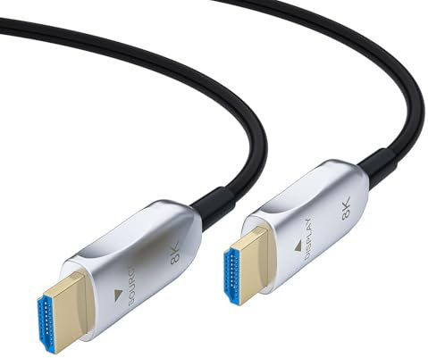 8K Fiber Active Optical HDMI 2.1 cable 3.3ft/1m, 48Gpbs High Speed Long Fiber Optical HDMI Cable, 8K@60Hz 4K@120Hz 2K@240Hz Dynamic HDR eARC, For RTX4080/4090/3080/3090 Home and Commercial Use