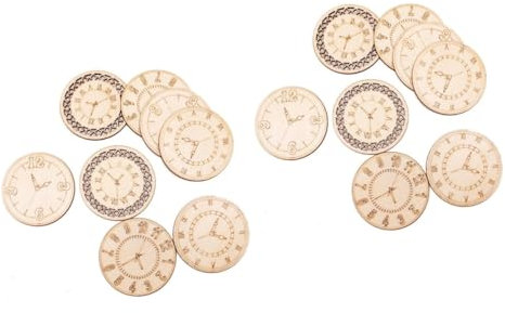 NUOBESTY 2 Sätze Holzscheiben Geschenketiketten Runde Etiketten Wandaufkleber- Heimdekoration Landhausdekor Uhr Für Kinder Geschenkanhänger Kinderhandwerk Diy-uhr Hölzern 8 Stück * 2