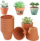 Kinfezlon Lot de 10 Pots en Terre Cuite de 10 x 8 cm, Petits Pots en Argile avec Trou de Drainage, Pot en Terre Cuite, Pot en Argile Réutilisable pour Plantes pour la Maison et Le Bureau