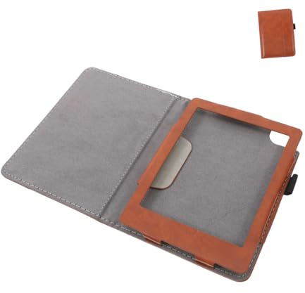 Uonlytech Étui de Protection en Similicuir pour Liseuse Électronique Kobo Edition 2, Couverture Intégrale Marron, Accès Facile aux Boutons, Compatible Lecteur Électronique