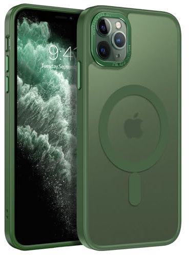 VENINGO Funda Magnética para iPhone 11 Pro MAX Compatible con Magsafe Cover Funda iPhone 11 Pro MAX Antigolpes Protectora Protección Grado Militar Anti-Amarilleo Translúcido Mate Case