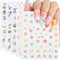 Nicedeco 15 Fogli Adesivi Unghie 3D Nail Stickers Stelle Nail Stickers Auto Adesivi di Estate Deco DIY Nail Art Stelle Mare Nail Stickers - 004