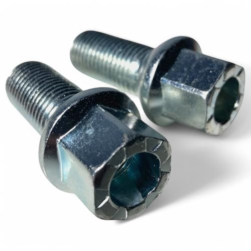 Lot de 2 boulons Vis de maintien de Roue M14 x 1.5 mm compatible avec les véhicules de marques Audi, Volkswagen, Seat et Skoda OEM 8D0601139D 443601139C