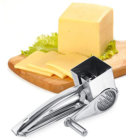Käsereibe mit kurbel, Edelstahl Parmesanmühle Trommelreibe Manuell Parmesan Käseschneider Käsemühle, für Hartkäse Spülmaschinengeeignet