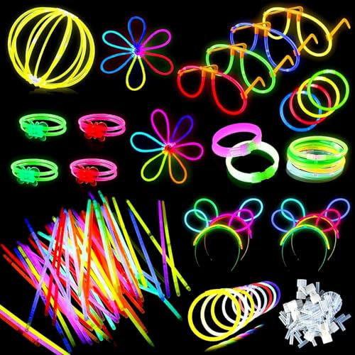 GOLDGE 172 Stück Knicklichter Party Set mit 80 Leuchtstäbe Knicklichter, Kinder Leuchtarmbänder | Knicklichter Kinder | Neon Leuchtstäbe Party Pack für Hochzeiten Partys Geburtstage Silvester Deko