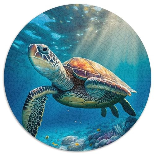 Puzzle für Erwachsene, 1000 Teile, Meeresschildkröten, 1000 Teile, runde Puzzles für Erwachsene, anspruchsvolles Denkspiel, Familienaktivität, Heimdekoration, 67,5 x 67,5 cm