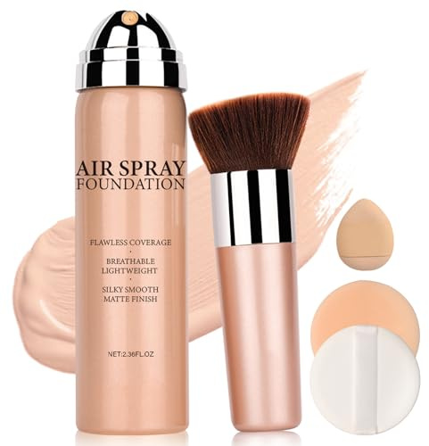 QIUFSSE Airbrush Foundation for Mature Skin,Foundation Makeup,01 Natural | Silk Flawless,Foundation for Older Women,Teenagers,Middle-aged,Moisturizes,Buildable Coverage for Smooth Radiant Skin