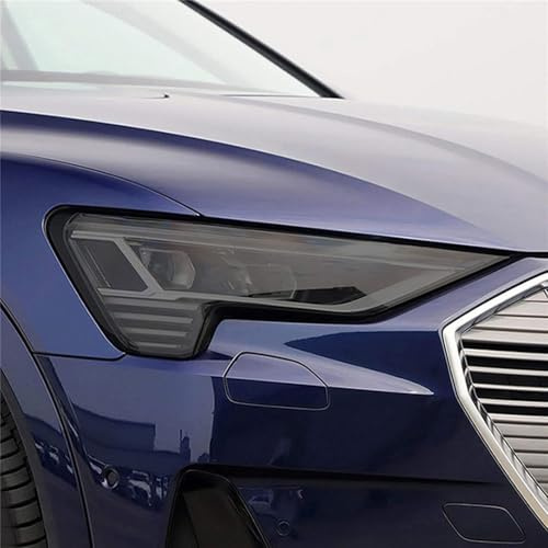 LDGSUPH Auto Scheinwerfer Schutzfolie Für Audi Für E-TRON 55 Quattro 2019 2020 Außenscheinwerferfolie Transparent Schwarz TPU Aufkleber