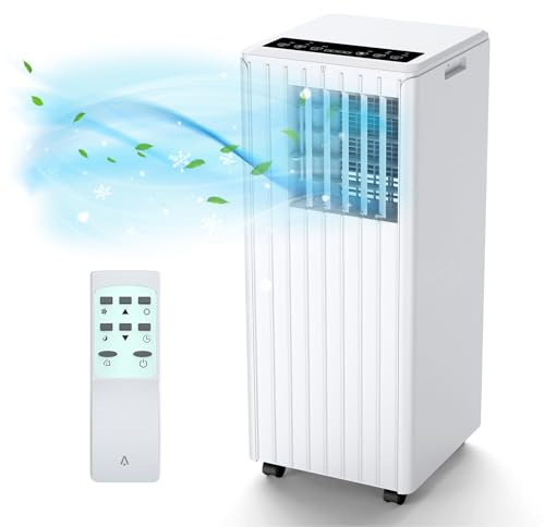 Towallmark Climatiseur mobile 3-en-1 9000 BTU – Refroidisseur, déshumidificateur, ventilateur 2 vitesses, télécommande, écran digital, minuterie 24h, silencieux – Idéal 20㎡ – Norme Européenne