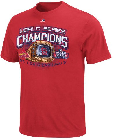 MLB Herren T-Shirt St. Louis Cardinals 2011 World Series Champions Ring (Athletic Red, 3X hoch)