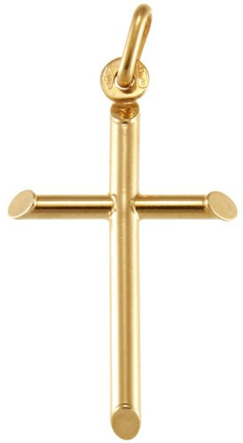 Alexander Castle Plain Solid 9ct Gold Cross Necklace Pendant for Women - Cross Charm with Jewellery Gift Box - PENDANT ONLY - 30mm x 18mm