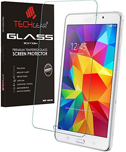 TECHGEAR Galaxy Tab 4 7.0 VERRE, Protecteur d'Écran Original en Verre Trempé Compatible pour Samsung Galaxy Tab 4 7.0 avec WiFi SM-T230 (SM-T230 (Wifi))