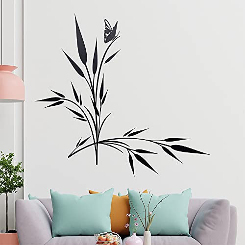 kleiner Falter auf Gras Wandtattoo in 6 Größen - Wandaufkleber Wall Sticker - Dekoration, Küche, Wohnzimmer, Schlafzimmer, Badezimmer