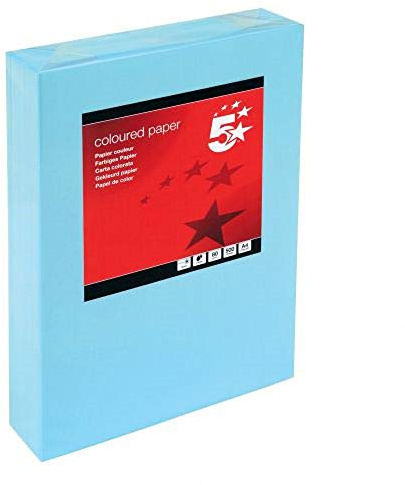 5 Star Coloured Copier Paper Multifunctional Ream-Wrapped 80gsm A4 Medium Blue [500 Sheets]