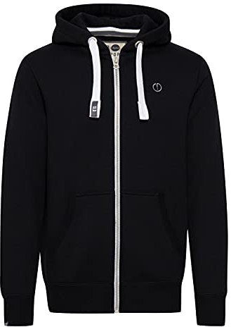 !Solid SDBennZip Herren Sweatjacke Kapuzenjacke Hoodie mit Kapuze Reißverschluss Kordelzug Label-Details Baumwollmischung Regular fit, Größe:S, Farbe:Black (9000)