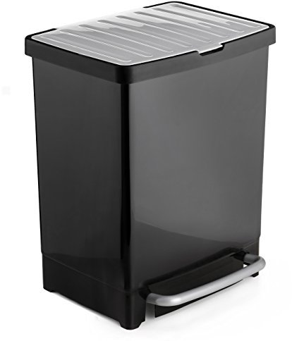 TATAY Cubo de Reciclaje de 17 L + 8 L, Negro, Talla única