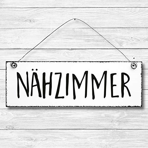 Nähzimmer - Dekoschild Türschild Wandschild aus Holz 10x30cm - Holzdeko Holzbild Deko Schild