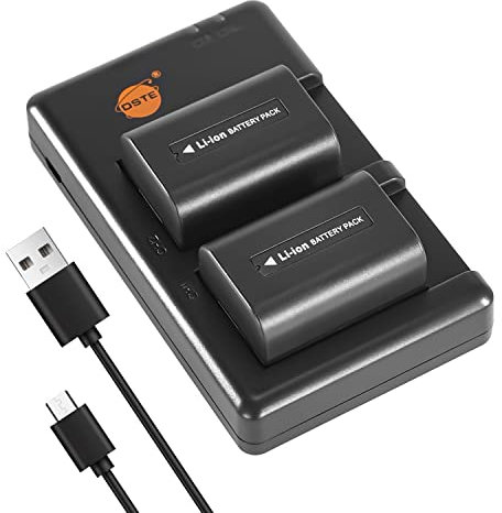 DSTE 2PCS NP-FV50 (1300mAh/7.4V) Batterie Chargeur Compatible pour Sony HDR-CX330, HDR-CX380, HDR-CX430V, HDR-CX900, HDR-CX580V, HDR-CX760V, HDR-PJ200, HDR-PJ230, HDR-PJ340, HDR-PJ380, HDR-PJ430V