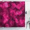 ABAKUHAUS Hot Pink Duschvorhang, Herz Verschwommen, Stoffliches Gewebe Badezimmerdekorationsset mit Haken, 175 x 220 cm, Magenta Pink