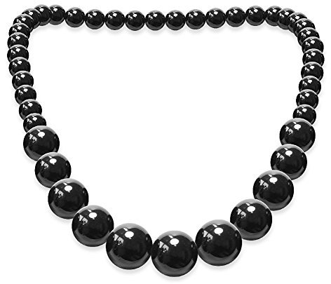 Soul-Cats 1 Perlenkette + 1 Paar Ohrstecker rund SET, Farbe: schwarz