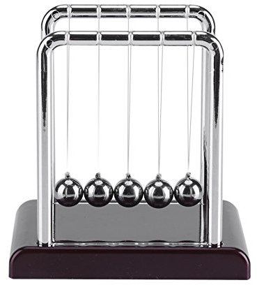 TOPINCN Small Newtons Cradle, 5 Physical Swinging Balls Educational Toy Balance Magnetic Ball Home Office Desk Fun Decor Birthday Gifts