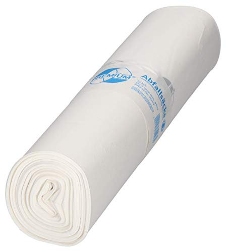 Lot de 25 sacs poubelle en polyéthylène basse densité recyclé Blanc 70 l