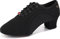 HIPPOSEUS Mujer Zapatos de práctica de Baile Latino Negros con Lace up de Tacon Bajo para Principiantes y Profesores de Danza,39 EU