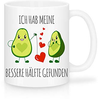 Shirtinator Geschenk-tasse Avocado Meine bessere Hälfte I Geburtstags-geschenke Jahrestag Paar Geschenk-e Freundin Lieblingsmensch Partner Geburtstag Liebe Hochzeitsgeschenk-e I Keramik 325 ml