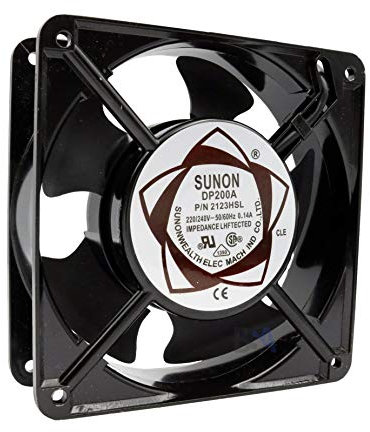 SUNON Ventilador 120 mm 120 x 120 x 38 DP200A.2123HSL 220 V 230 V 240 V AC 0,14 A 30,8 W Air Fan 12 cm 2 cables (+/-) Refrigeración