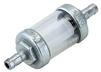 OMG Benzinfilter Kraftstofffilter 6mm Aluminium mit Schauglas kompatibel mit Mofa Moped Mokick Roller Hercules Zündapp Kreidler Puch