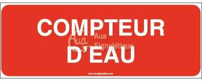 AUA SIGNALETIQUE - Panneau compteur d'eau - 160x60 mm, PVC 1.5mm