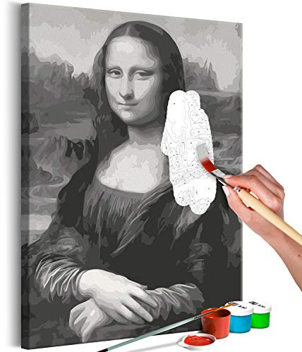 murando - Malen nach Zahlen Mona Lisa Porträt 40x60 cm Malset mit Holzrahmen auf Leinwand für Erwachsene Kinder Gemälde Handgemalt Kit DIY Geschenk Dekoration n-A-1113-d-a