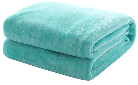 Kuscheldecke Flauschige extra weich & warm Wohndecke Flanell Fleecedecke, Falten beständig/Anti-verfärben als Sofadecke oder Bettüberwurf, Größe:240 cm x 270 cm, Farbe:Mint