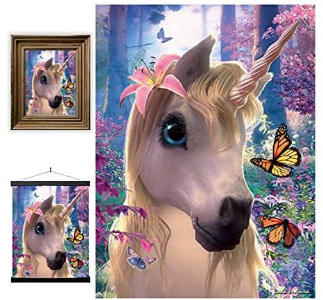 3D LiveLife Linsenförmige Wandkunst Drucke - Süßes Einhorn von Deluxebase. Ungerahmtes 3D Fantasie Poster. Perfekter Wandfüller. Original kunstwerk lizenziert von bekannt künstler, David Penfound