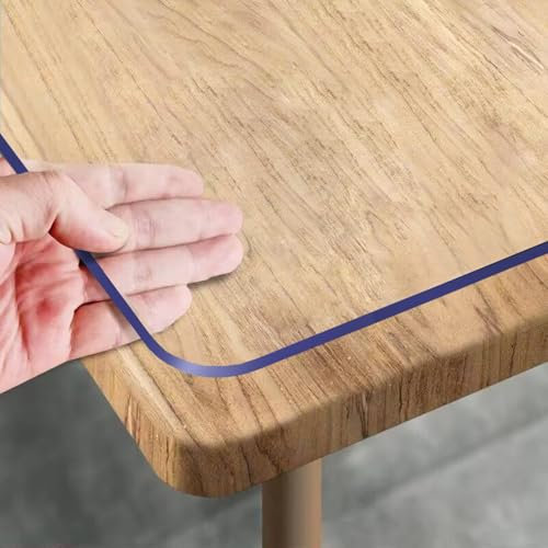 Royhom Clear Table Protector 60 x 110 cm, 1.5mm Thick Plastic Table Cover, PVC Table Protectors for Dining Room Tables, Desk Protector Mat, Waterproof Transparent Tablecloth