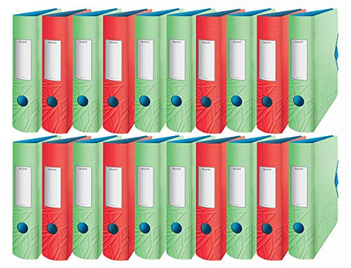Leitz Qualitäts-Ordner 180° Active Urban Chic, A4, abgerundeter Rücken mit 82 cm Breite, Gummizugverschluss, leichter Polyfoam (sortiert, 20 Ordner/82 mm)