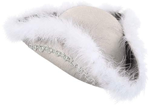 narrenkiste O28085-25-55-56 weiß mit Silberborte Kinder-Damen Funkenhut Gr.55-56