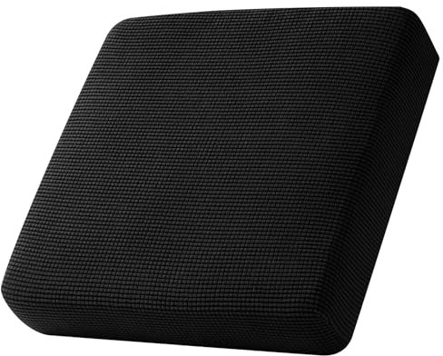 Sofa Sitzkissenbezug, Sofa Sitzkissenbezug Stretch, Elastischer Kissenbezüge, Husse Überzug Bezug Für Sofa Sitzkissen, rutschfest Stoff Tartan (Schwarz,1-Sitzer)