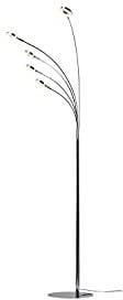 KHG LED-Bogenleuchte 5-flammig chrom Silber Kunststoff 20,0cm B x 200,0cm H Modern Urban Bogenleuchte