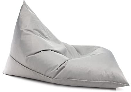 Ecopuf Lazy S Dreieckiger Sitzsack - vielseitiger Bean Bag mit EPS-Perlenfüllung aus robustem Polyester für drinnen und draußen – Höhe 88 cm, Länge 130 cm