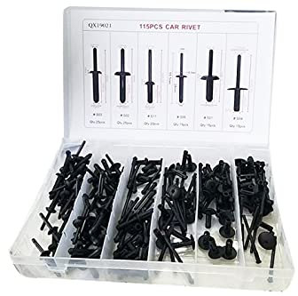 YASTA Set Rivetti in Plastica per Auto 115pz a Pressione Lunghi Auto Riparazioni