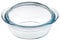 Tradineur - Cacerola redonda de vidrio con tapa, de 11 x 27 x 23 cm, con capacidad de 3 litros. Recipiente de cristal para realizar labores en cocina o pastelería. Molde de cristal para horno