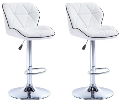 Vente-unique - Barhocker 2er-Set Calvin - Kunstleder - weiß