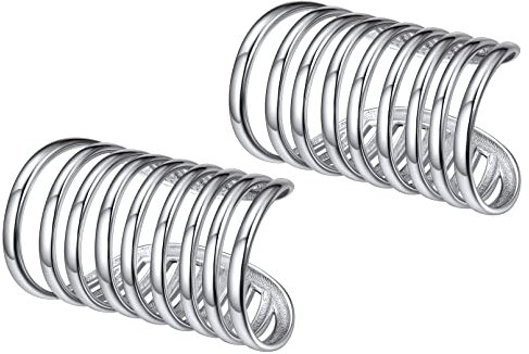 ChicSilver Lot Boucles d'Oreilles Femme-Faux Piercing Oreille 9 Anneau Argent