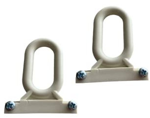TENDAGGIMANIA Ganci per Tende da Sole Esterno 1 COPPIA - Completi di viti di fissaggio - Colore AVORIO - Accessori occhielli per tende da sole Tempotest Universali in PVC Resistente