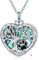 VONALA Tree of Life Urn Necklace for Ashes 925 Sterling Silver Heart Lockets Cremation Jewellery for Ashes Memory Keepsake Abalone Shell Jewellery Gifts for Women Men